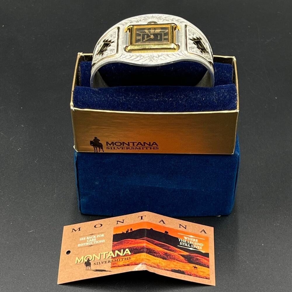 Montana Silversmiths Cuff Watch Southwest Aztec Western Vtg Brand New in Box